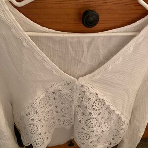 White Lace Detail Blouse